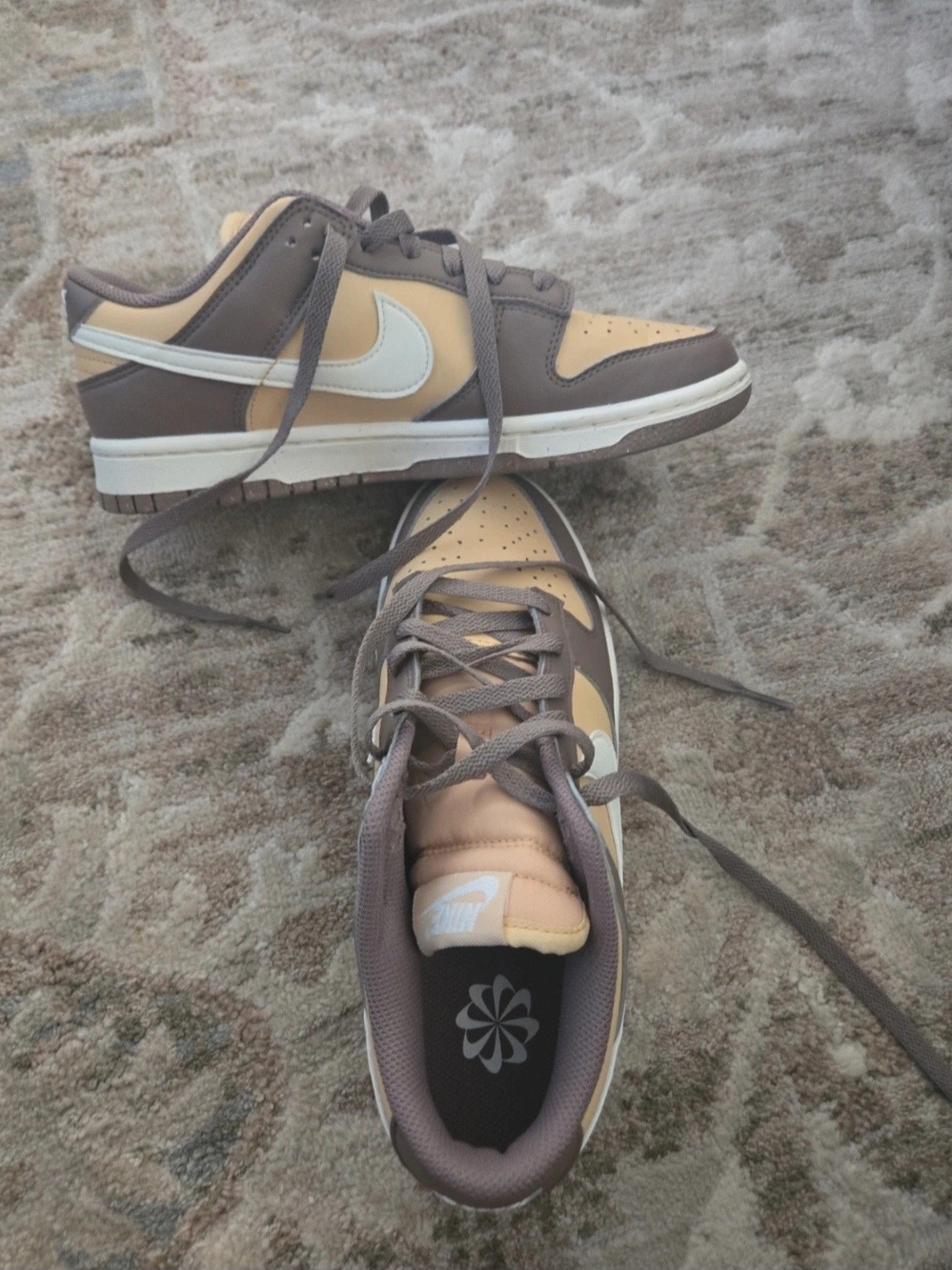 Nike Women's Low-Top Sneakers in Tan, Brown & White